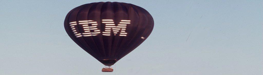 2 Dec 1994:  A hot air balloon bearing the logo of sponsors IBM floats over the site of the mens downhill event at the 1994 Winter Olympics in Lillehammer, Norway. Mandatory Credit: Allsport Sponsor Services