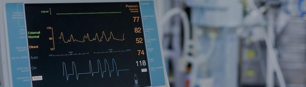 EKG monitor in intra aortic balloon pump machine. Medical equipment